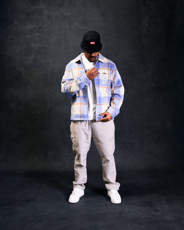 PFK Flannel Jacket Light Blue/Cream/White