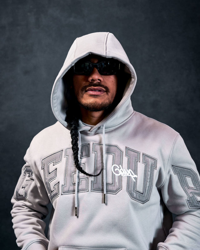 Team Logo/Handstyle Hoodie Double Grey