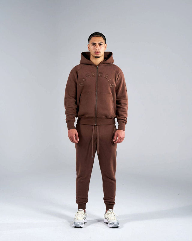 Generals Classic Fit Raglan Zip Hoodie Chestnut