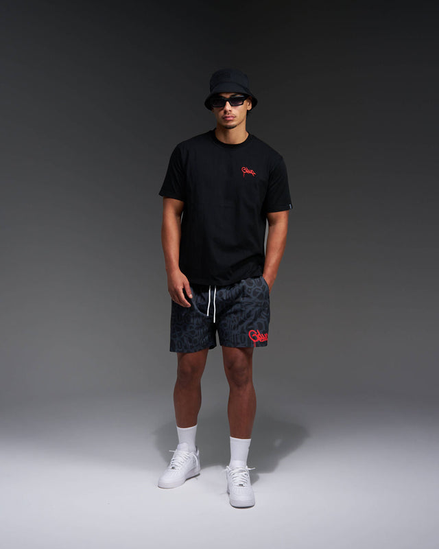 Handstyle Swim Short Black/Red