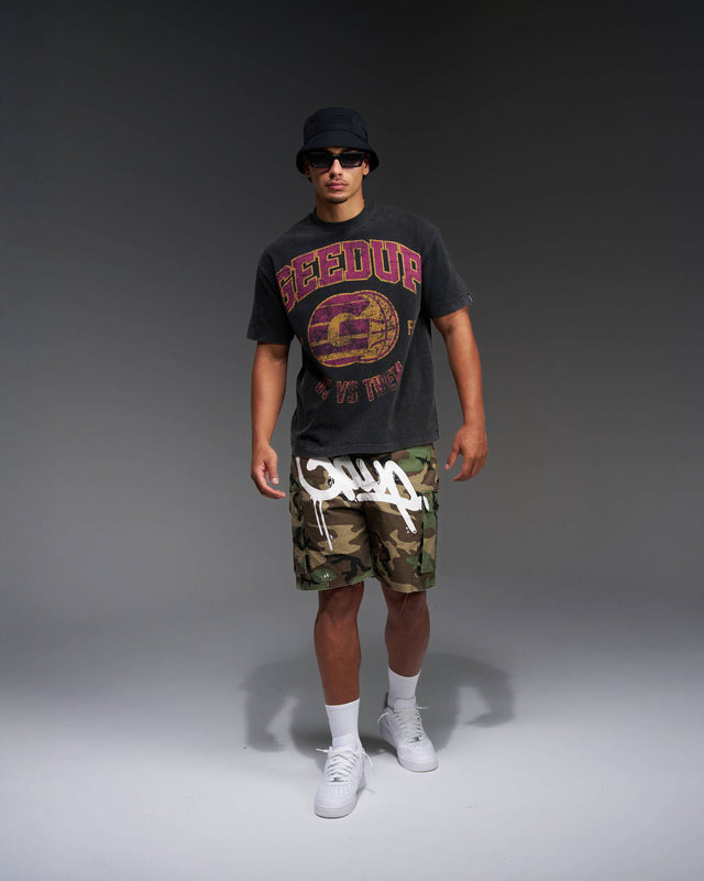 G-Ball T-Shirt Washed Black/Purple