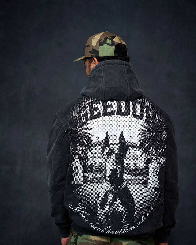 Dobermann Hoodie Washed Black