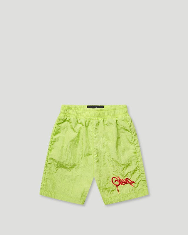 Handstyle Nylon Kids Shorts Hyper Yellow