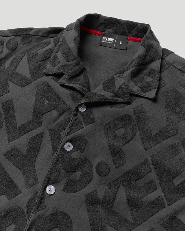 PFK Jacquard Button Shirt Charcoal