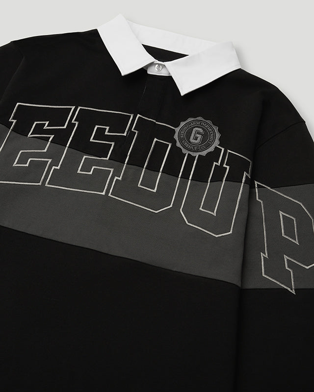 Team Logo Rugby Jersey Black/Grey