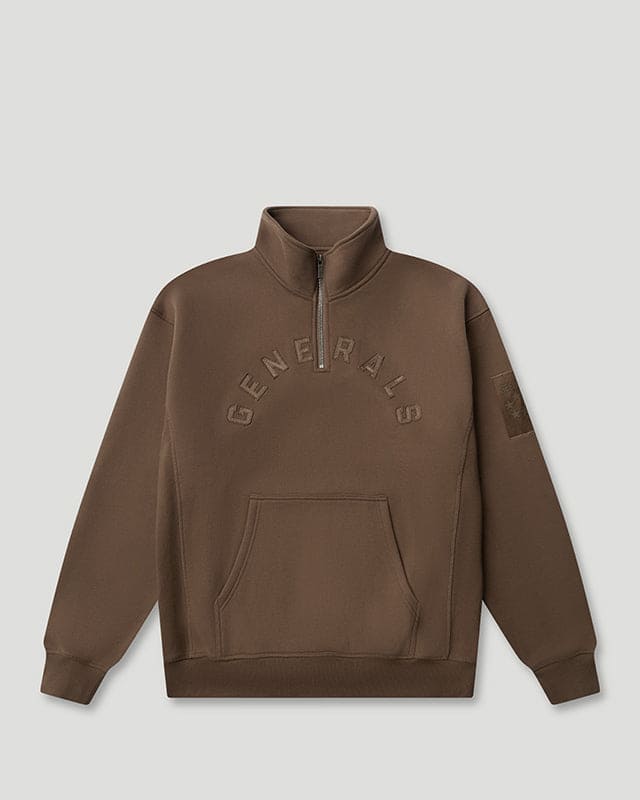 Generals Oversized Qtr Zip Chestnut