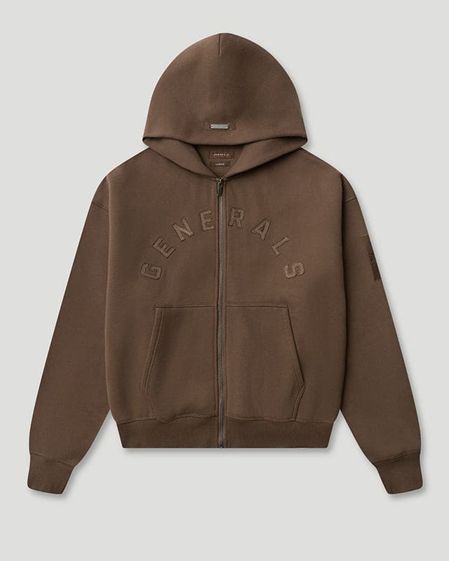 Generals Oversized Zip Hoodie Chestnut