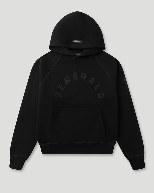 Generals Classic Fit Raglan Hoodie Jet Black