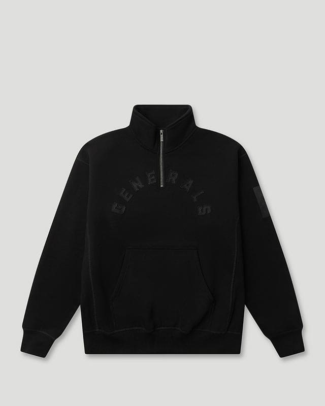 Generals Oversized Qtr Zip Jet Black