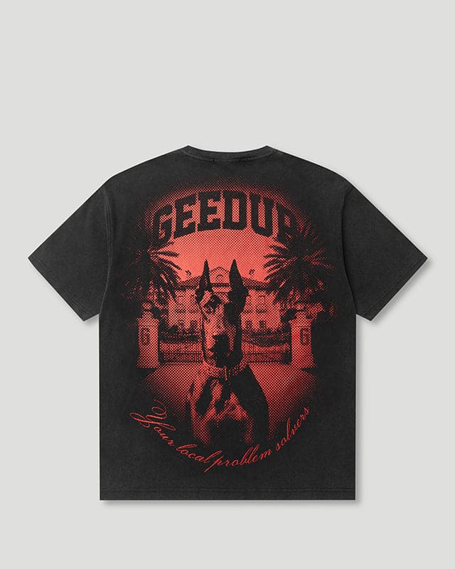 Dobermann T-shirt Washed Black/Red