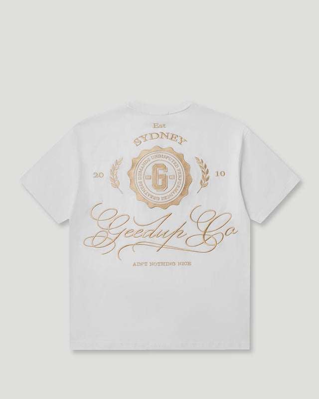 Geedup Co. Cursive T-Shirt Off White