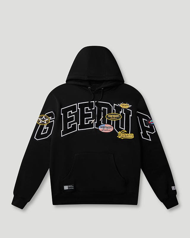Team Logo x Vanson Hoodie Black