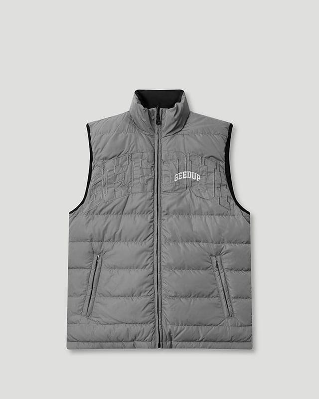 Handstyle/Team Logo Puffer Vest Black/Grey