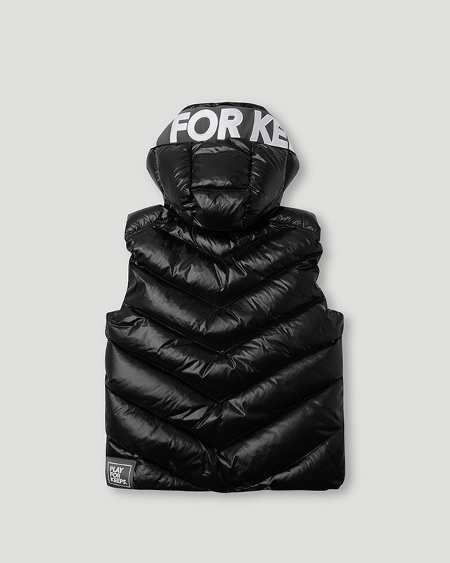 PFK Hooded Duck Down Vest Black