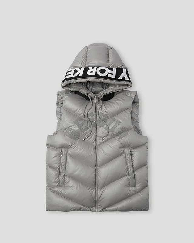 PFK Hooded Duck Down Vest Grey