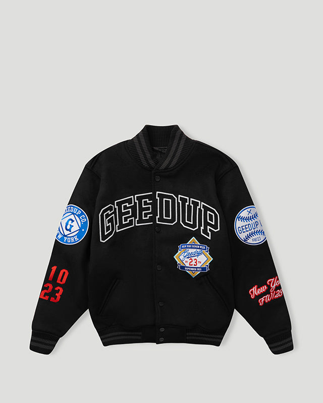 Geedup x NYFW Varsity Jacket Black/Black