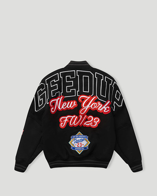 Geedup x NYFW Varsity Jacket Black/Black