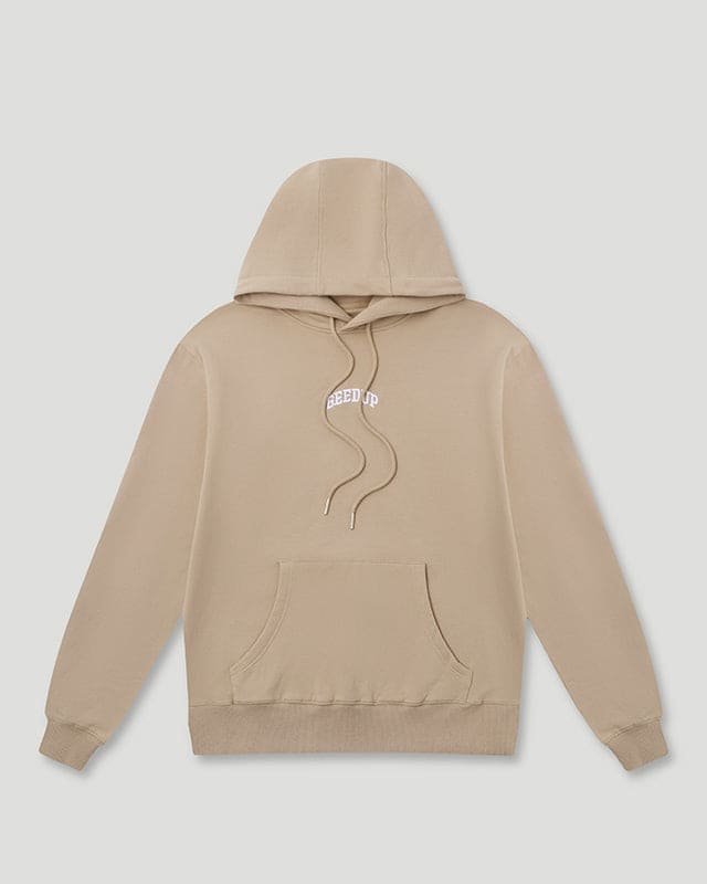 Micro Team Logo Hoodie Tan