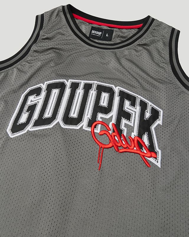 GDUPFK Basketball Jersey Grey/Red