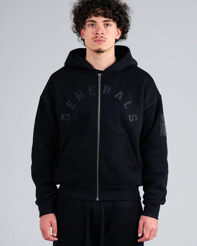 Generals Oversized Zip Hoodie Jet Black