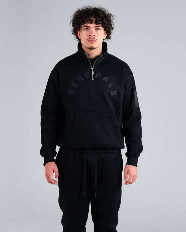 Generals Oversized Qtr Zip Jet Black