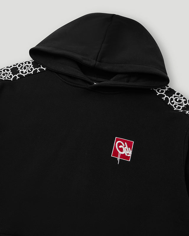 Mono Logo Tape Hoodie Black