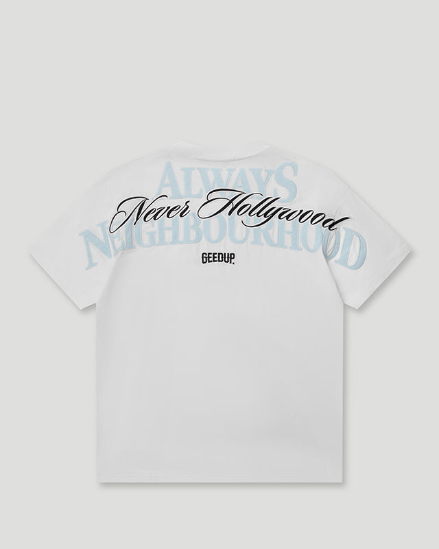 Always Neighbourhood Tee - White/Baby Blue
