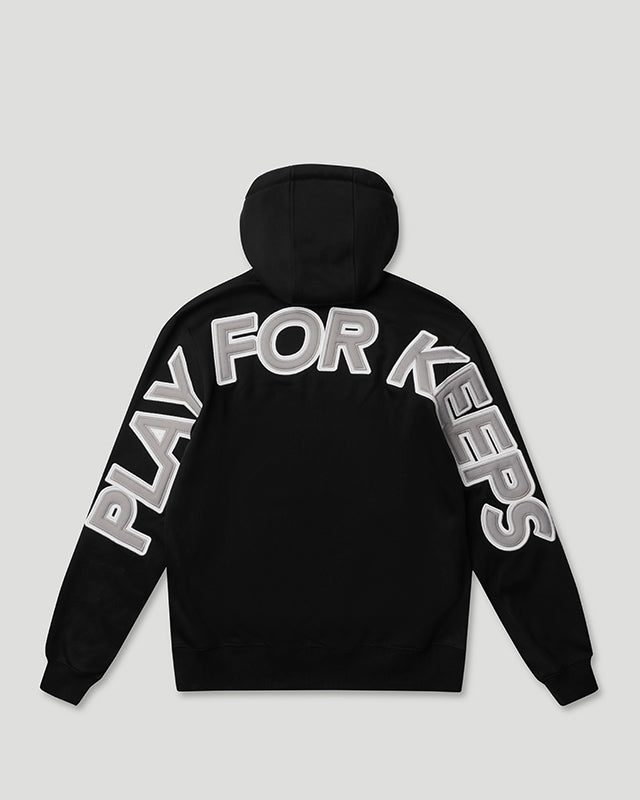 PLAY FOR KEEPS O/S Hoodie Black/Grey