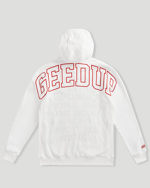 Proud Team Logo Hoodie White/Red – Geedup Co. US