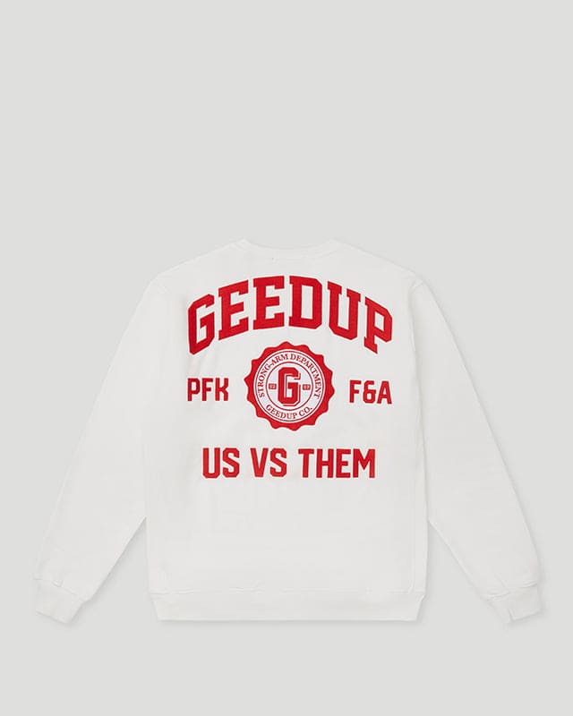 Strong-Arm Department Crewneck White/Red
